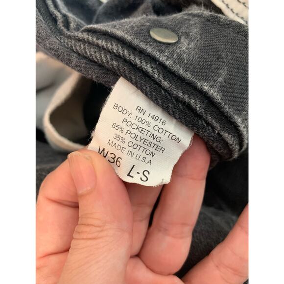 Pointer Brand black denim jean overalls size 36 waist - Picture 3 of 11